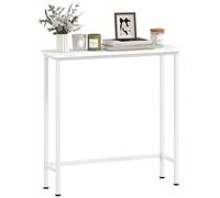 HOMCOM Table console de couloir avec repose-pieds réglables, protection anti-basculement, aspect marbre, 75 x 24 x 76 cm, table d'appoint, petite table d'exposition pour petite pièce, entrée, couloir
