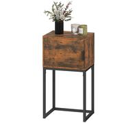 HOMCOM Table console étroite, armoire, design industriel, salon entrée, 40x30x76cm, Brun rustique
