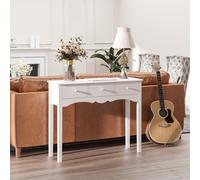 HOMCOM Table Console Meuble d’Entrée 3 Tiroirs Pieds Bois Massif 100 x 32 x 85cm