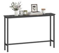 HOMCOM Table console moderne Table console étroite pour couloir Table canapé avec plateau en marbre et cadre en métal pour salon Entrée 100x20x66 cm Noir