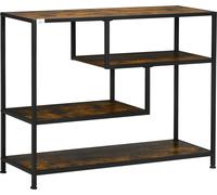HOMCOM Étagère, Console, Design Industriel, 4 Étagères, Cadre en Acier, 99,6 x 33,6 x 74 cm