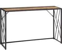 HOMCOM Table console, table d'entrée avec pieds en acier, table d'appoint de style industriel, table décorative pour l'entrée, pour l'entrée du bureau, acier, 120 x 35 x 75 cm brun