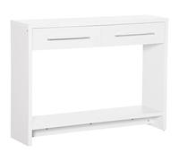 HOMCOM Table Console Table d'entrée Bout de canapé avec étagère et 2 tiroirs Style Moderne - dim. 101,6I x 28P x 76,2H cm - Blanc