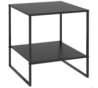 HOMCOM Table Basse carrée, Table d'appoint, Bout de canapé, Style Industriel, en Acier, avec Une étagère, pour Salon, Chambre, Balcon, 40 x 40 x 45 cm, Noir