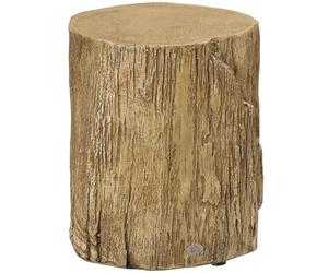 HOMCOM Table d'appoint aspect souche Table de chevet tronc d'arbre table basse réglable Tabouret Intérieur Extérieur Imperméable Poudre de minerai inorganique Bois naturel 37 x 37 x 43 cm