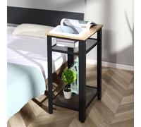 HOMCOM Table d'appoint de style industriel 45x35x75 cm Chêne et noir