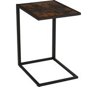 HOMCOM Table d'appoint en forme de C Table basse Table de salon Métal MDF Rustique-Marron 40,6 x 50,8 X 64,2 cm