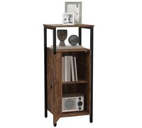 HOMCOM Table d'appoint étroite avec armoire 34x30x80cm Brun rustique