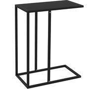 HOMCOM Table d'appoint Table basse en forme de C, table de salon, table de chevet avec structure en acier, table pour ordinateur portable, table de salon pour chambre à coucher, bureau, noir, 46 x 26