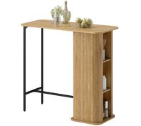 HOMCOM Table de Bar 112x50x106cm Bois naturel