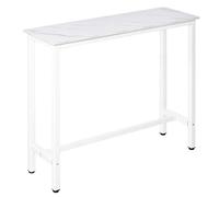 HOMCOM Table de bar Table 120x40x100 cm Blanc