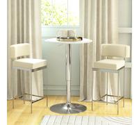 HOMCOM Table de Bar avec Hauteur Ajustable Rotative 360° Base Ronde Table Haute de Bar pour Cuisine Salle à Manger Ø63x67-93 cm Blanc
