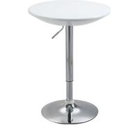 HOMCOM Table de Bar Ronde Mange-Debout Bistro pivotant Hauteur réglable 76-97cm piètement Acier métal chromé Plateau ABS Blanc
