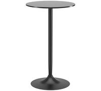 HOMCOM Table de Bar Ronde Table de Bistro Mange-Debout Style Contemporain avec Plateau Peint et Cadre en Acier dim. 60L x 60l x 102H cm Noir