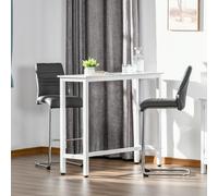 HOMCOM Table de bar Table 120x40x100 cm Blanc