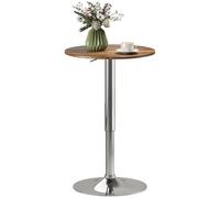 HOMCOM Table de Bar Table Bistro Hauteur Réglable 67-93 cm Ø 60 cm Marron
