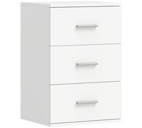 HOMCOM Table de Chevet 3 Tiroirs, Table de Nuit Moderne, Facile à Nettoyer, pour Chambre à Coucher, Salon, 40x35x60cm, Blanc