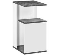 HOMCOM Table de Chevet avec étagère Ouverte en aggloméré, Table de Nuit Moderne au Design irrégulier, 35x29.5x60cm, Gris et Blanc