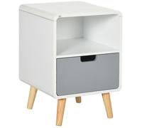 HOMCOM - table de chevet - Bois - 40x38x58cm - Blanc