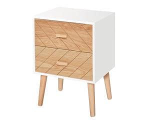 HOMCOM Table de Chevet Bois avec 2 Tiroirs Scandinave 40L x 30l x 56H cm | Chiffonnier, Commode, Meuble de Rangement