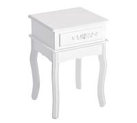 Homcom Table de chevet moderne avec tiroir, meuble multi-usage en bois blanc, 40 x 35 x 60 cm