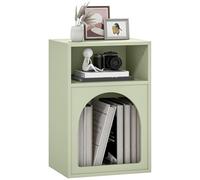 HOMCOM Table de chevet moderne étroite avec 2 compartiments ouverts, design en forme d'arc, table d'appoint pour salon, chambre, 40 x 30 x 60 cm, vert