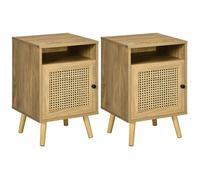 HOMCOM - Table de chevet - Panneaux de particules - 39x35x60cm - Bois naturel
