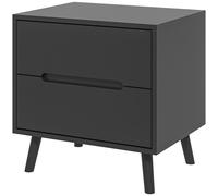 HOMCOM Table de chevet table de nuit avec 2 tiroirs style moderne pour chambre à coucher, salon, 50 x 40 x 50,5 cm, noir