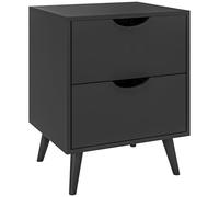 HomCom Table de chevet, 2 tiroirs, style scandinave, 40 x 35 x 50,5 cm, Noir