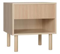 HOMCOM Table de Chevet Table de Nuit avec tiroirs et niches, Table d'appoint Style Moderne pour Chambre à Coucher, Salon, dim. 47 x 47 x 50 cm, Finition Bois Naturel