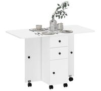 HOMCOM - Table de cuisine pliable - Panneau de particules - 120x60x76 5cm - Blanc