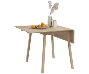 HOMCOM Table de Cuisine Pliable Table à Manger Pliante avec Plateau Rabattable en Bois pour 2 à 4 Personnes, Bois Naturel