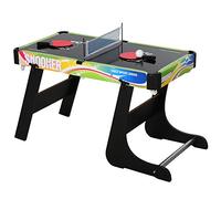 HOMCOM Table de jeux 4 en 1 pour Football-Balilla, Billard, Air Hockey et Ping Pong avec accessoires inclus, table pliante en MDF et plastique, multicolore