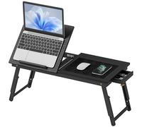 HOMCOM Table de Lit Pliable et Réglable 83,5l x 33P x 23,5-34H cm Noir