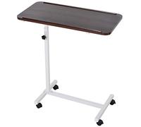 HOMCOM Table de lit réglable à roulettes Forme C Portable Marron