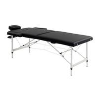 HOMCOM Table de Massage Pliable lit de Massage Portable + Housse de Transport Charge Max. 225 Kg Hauteur réglable Structure en Alliage d'aluminium 210 x 90 cm Noir