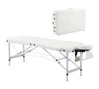 HOMCOM Table de Massage Pliante Charge Max. 225 Kg Blanc