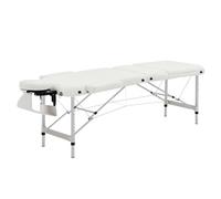 HOMCOM Table de Massage Pliante cosmétique lit de Massage Portable Charge Max. 225 Kg Hauteur réglable Cadre en Alliage d'aluminium Blanc