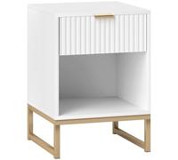 HOMCOM Table de nuit avec tiroirs, table d'appoint, table de nuit avec espace de rangement, table de chevet pour chambre à coucher, salon, 40 x 40 x 57 cm, blanc