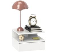 HOMCOM Table de Nuit Flottante Gain de Place 35x32x22,5cm Blanc