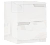 HOMCOM Table de Nuit Table de Nuit avec 2 tiroirs, Table d'appoint pour Salon, Chambre à Coucher, 40 x 40 x 48 cm, Blanc Brillant