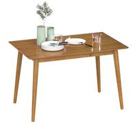 HOMCOM Table de Salle à Manger avec Un Grand Plateau, Table de Cuisine pour 4-6 Personnes, en Bois, 120 x 75 x 76 cm, Marron