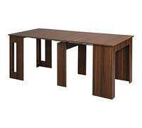 HOMCOM Table de salle à manger extensible pour 4-6 personnes Table console avec ailes rabattables Table d'appoint multifonctionnelle pour étude cuisine Charge 60 kg 180 x 85 x 75 cm Marron