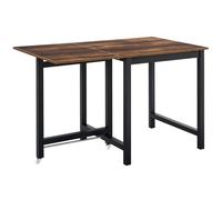 HOMCOM Table de Salle à Manger Extensible, Table de Cuisine Pliante avec roulettes, Table Pliante en métal, supporte jusqu'à 20 kg, pour Cuisine, Salle à Manger, 118 x 70 x 76,5 cm, Marron