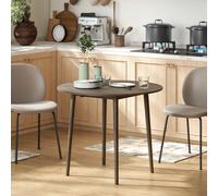 HOMCOM Table de salle à manger pliante 2 abattants, table ronde extensible pour 4 personnes, pieds en bois Ø 89 x 73,5 cm, gris