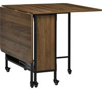 HOMCOM Table de salle à manger pliante, table pliante mobile pour 6 personnes, avec tablette, table de cuisine pour petits espaces, supporte jusqu'à 50 kg, 130 x 80 x 74 cm, gris clair