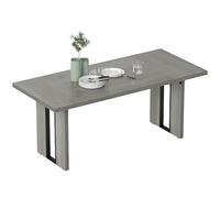 HOMCOM Table de Salle à Manger pour 8 Personnes, Table de Cuisine avec Plateau épais, Table de Salle à Manger et de Salon rectangulaire de Style Industriel, 180x80x75 cm, Gris