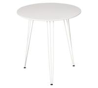 HOMCOM Table de Salle à Manger Ronde avec Pieds de Fourche métalliques Style Moderne Nordique pour Cuisine Salon cafétéria Bar Ø70 x 75 cm Blanc