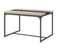 Table de salle à manger HOMCOM pour 6 personnes, style industriel en métal noir et bois, dim. 120L x 89l x 75,5H cm