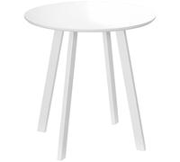 HOMCOM Table de salle à manger Table ronde de cuisine Table d'appoint avec pieds biseautés pour cuisine Salle à manger Salon Design moderne Blanc 72 x 72 x 75cm